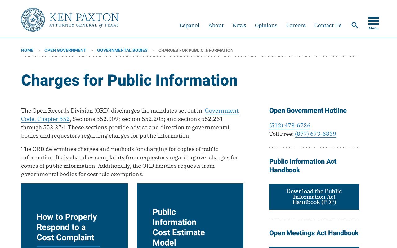 Texas public information charges guidance for Hockley County 72 hour release records